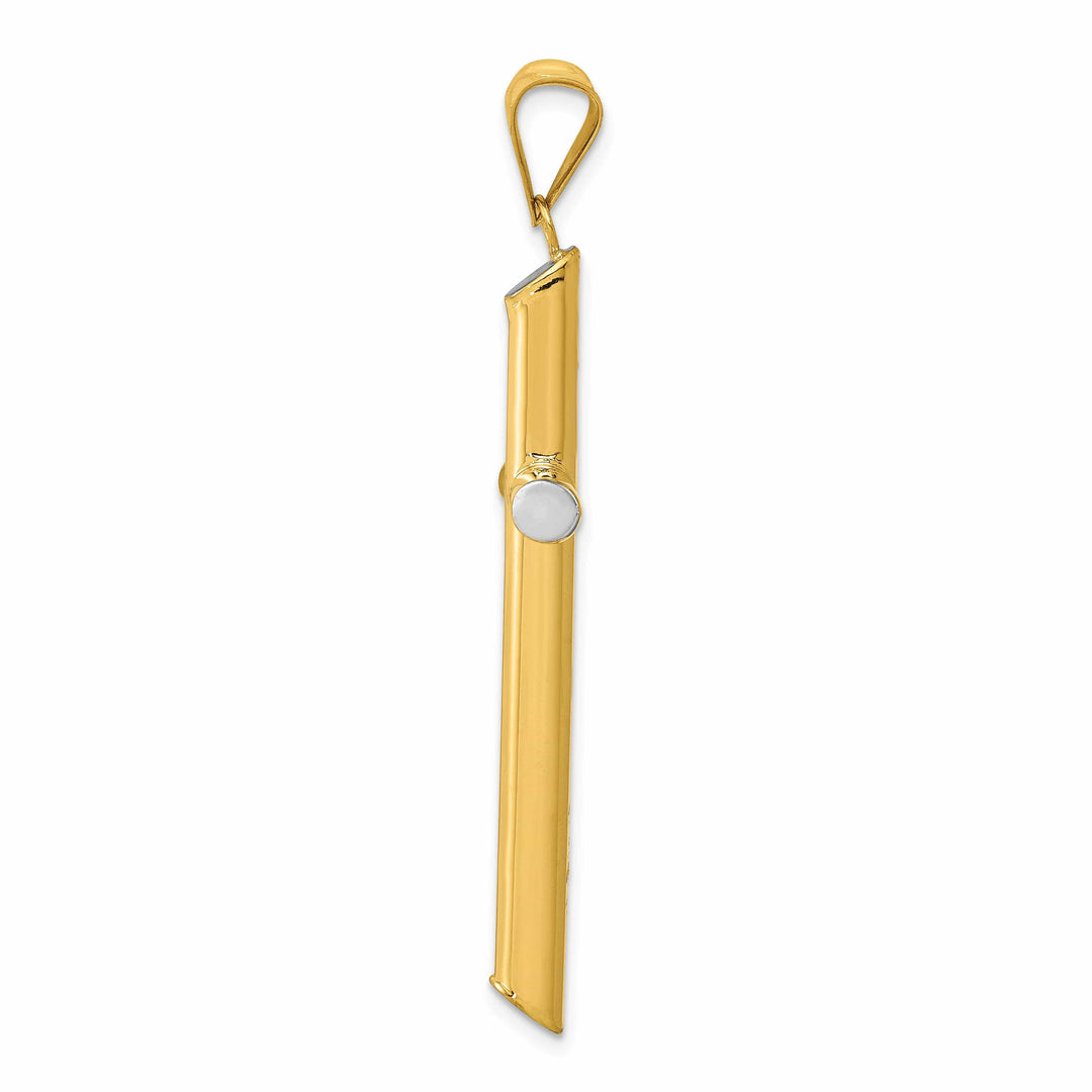 Lovely Rita's 14K Two-Tone Gold Classic 3-D Hollow Latin Cross Pendant