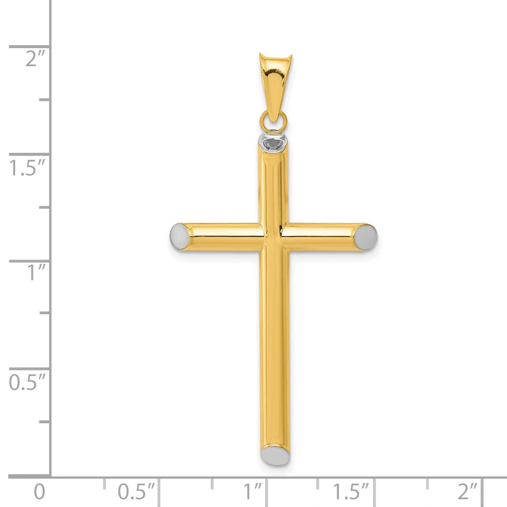 Lovely Rita's 14K Two-Tone Gold Classic 3-D Hollow Latin Cross Pendant
