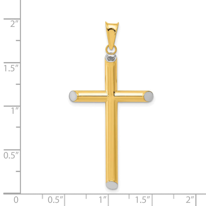 Lovely Rita's 14K Two-Tone Gold Classic 3-D Hollow Latin Cross Pendant
