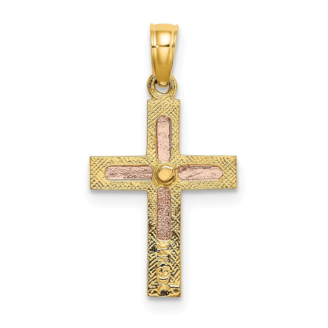 Lovely Rita's 14K Two-Tone Gold Classic Polished Religious Latin Cross Pendant