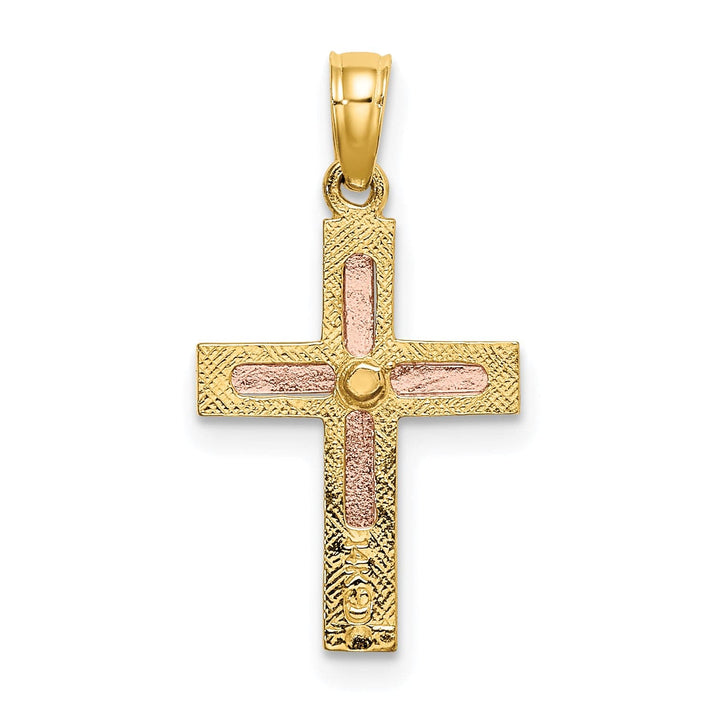 Lovely Rita's 14K Two-Tone Gold Classic Polished Religious Latin Cross Pendant