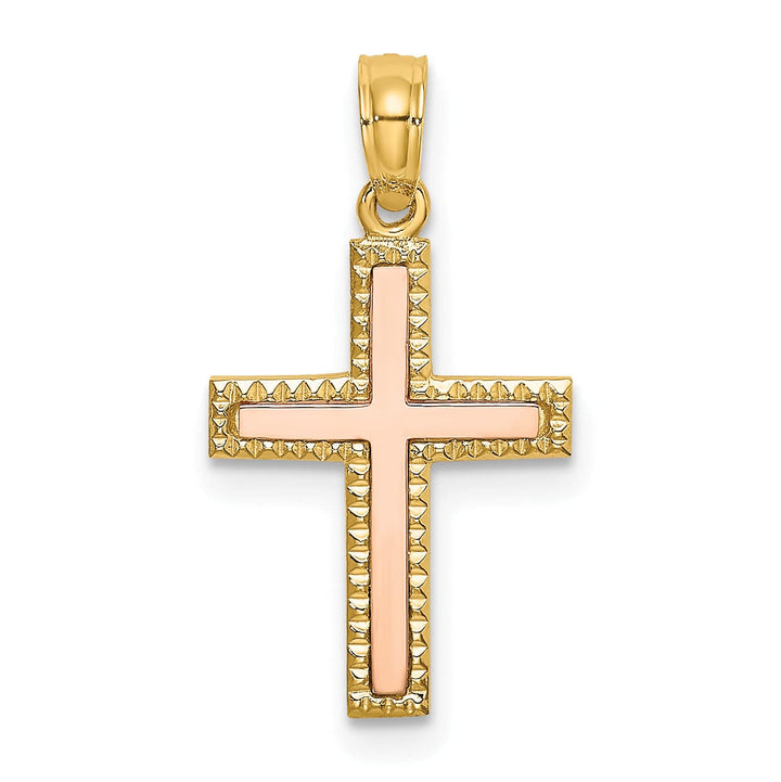 Lovely Rita's 14K Two-Tone Gold Classic Polished Religious Latin Cross Pendant