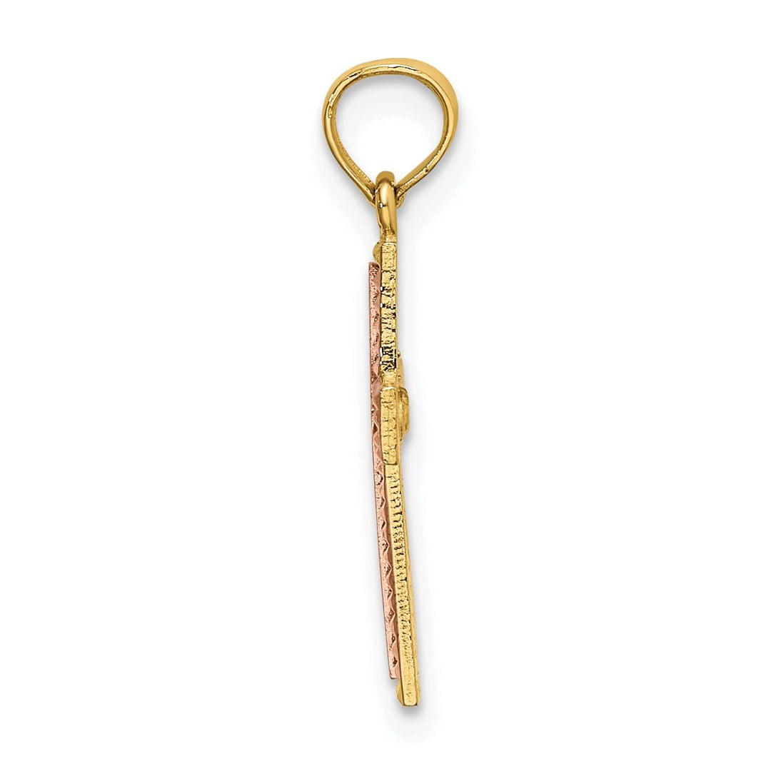 Lovely Rita's 14K Two-Tone Gold Classic Polished Religious Latin Cross Pendant