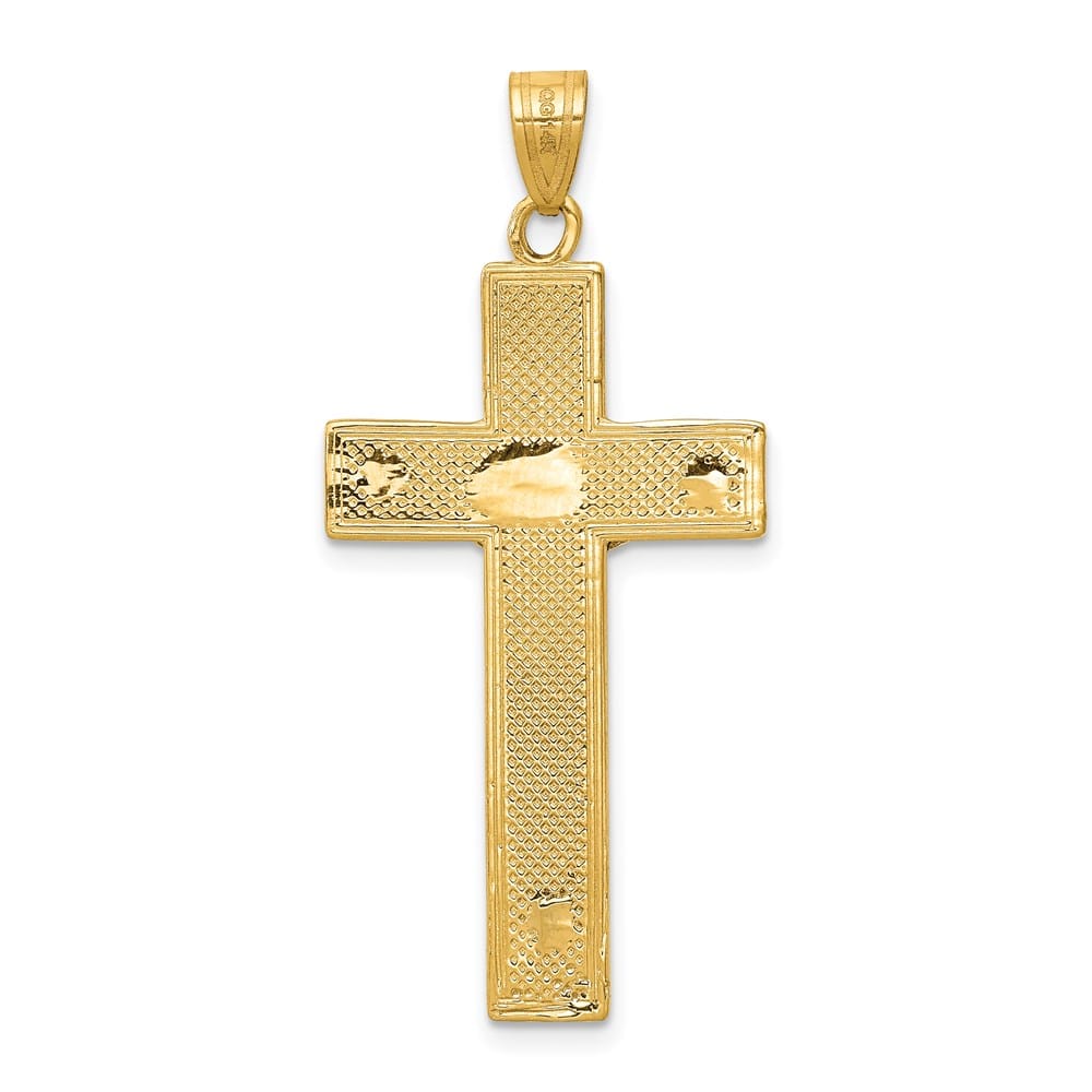 14K Two-Tone Gold Cut Crucifix Pendant 35x19mm, view 4 of 4
