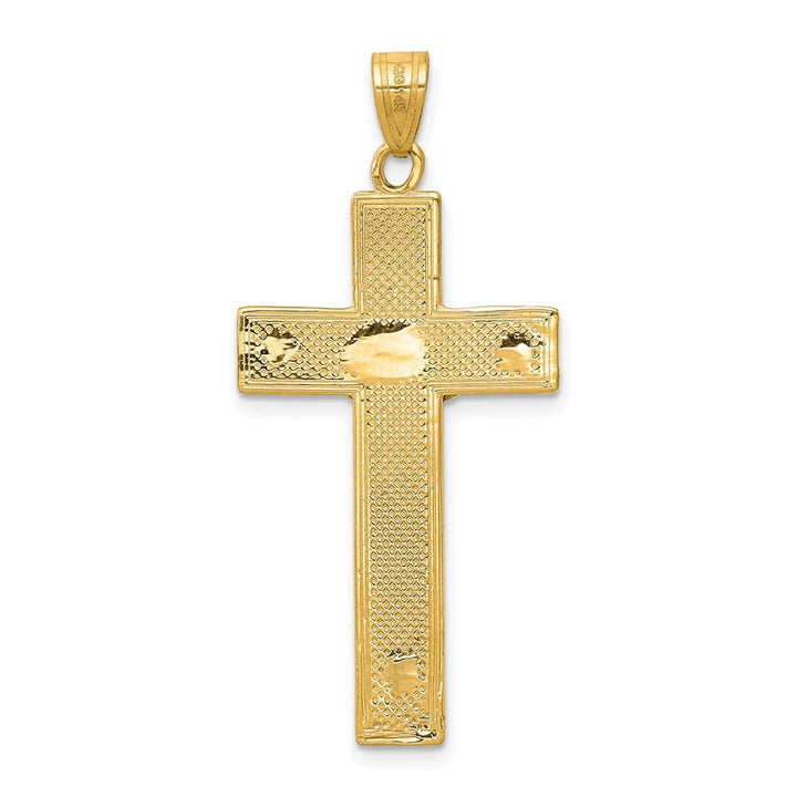 14K Two-Tone Gold Cut Crucifix Pendant 35x19mm, view 4 of 4
