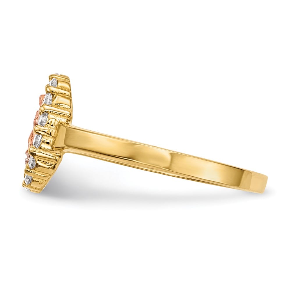 14k Two-Tone Gold CZ Our Lady of Guadalupe Ring