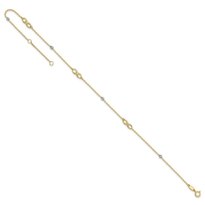 14K Two-Tone Gold D.C. Beads and Infinity Anklet