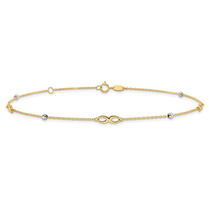 14K Two-Tone Gold D.C. Beads and Infinity Anklet