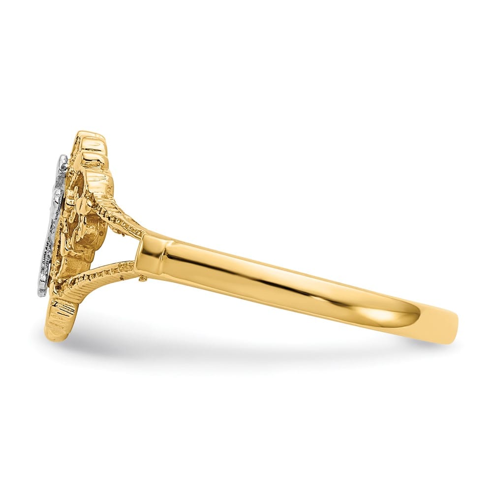 14k Two-Tone Gold D.C. Cross Ring