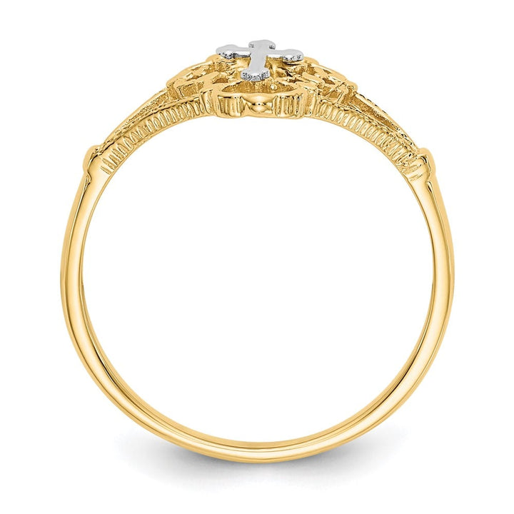 14k Two-Tone Gold D.C. Cross Ring