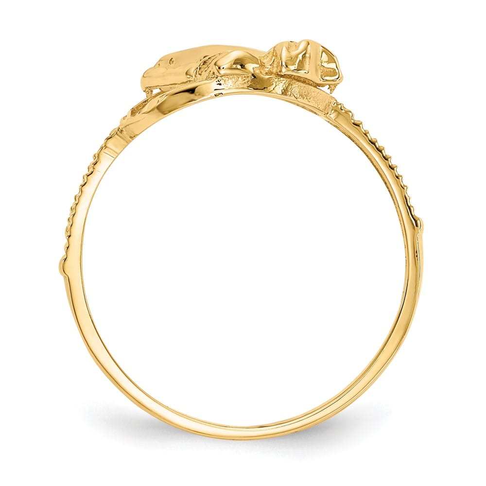 14k Two-Tone Gold D.C. Praying Hands with Cross Ring