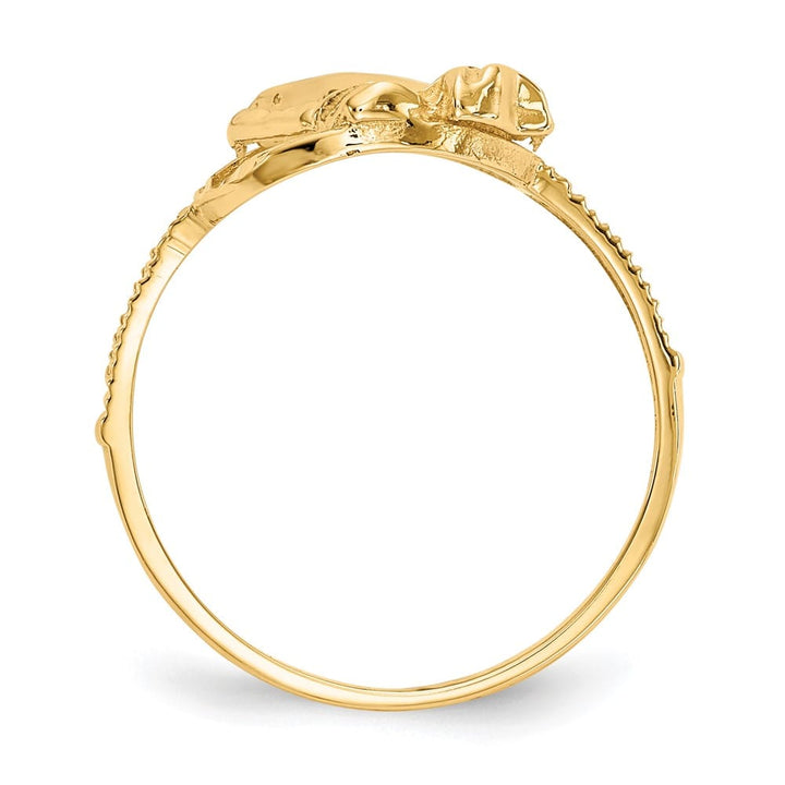 14k Two-Tone Gold D.C. Praying Hands with Cross Ring
