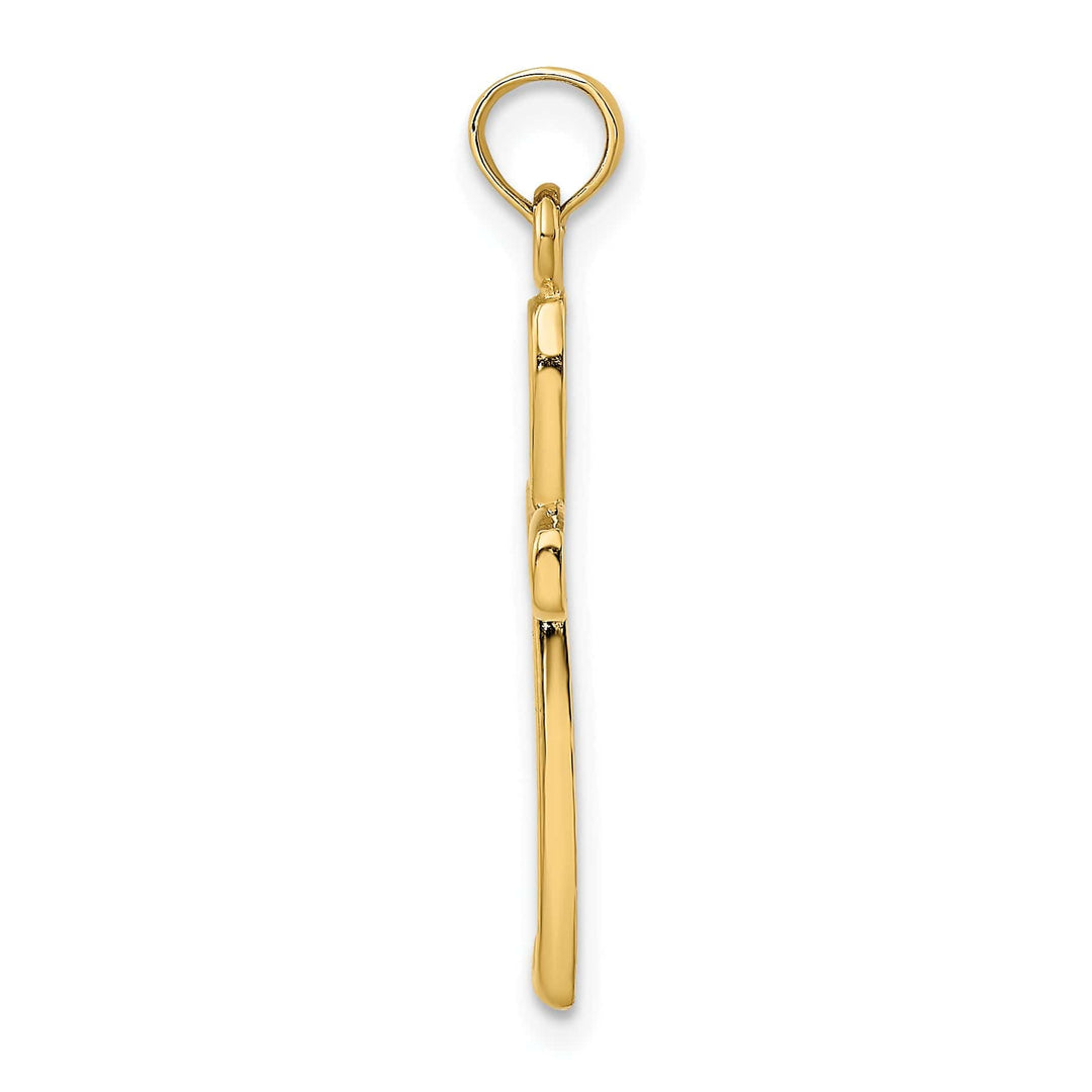 Lovely Rita's 14K Two-Tone Gold Elegant Filigree Design Latin Cross Pendant