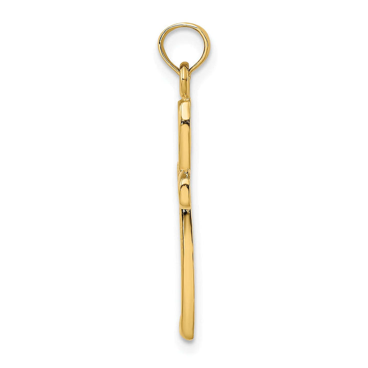 Lovely Rita's 14K Two-Tone Gold Elegant Filigree Design Latin Cross Pendant