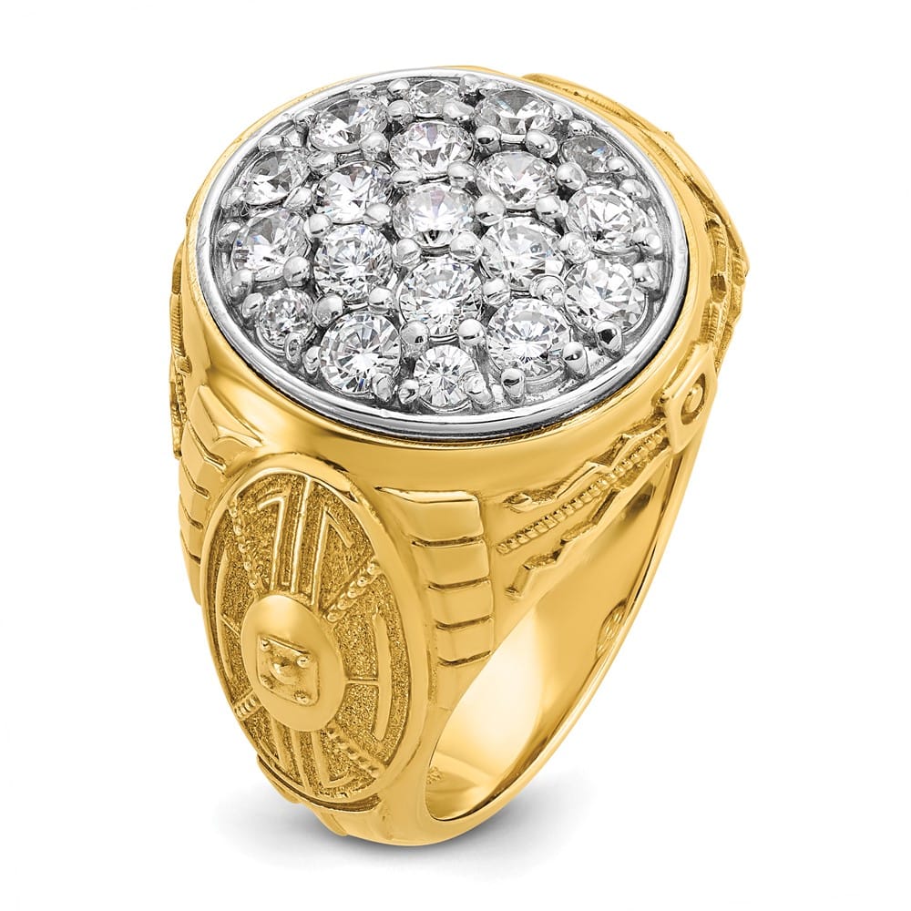 14k Two-Tone Gold I1 Quality Diamond Oval Cluster Men's Ring