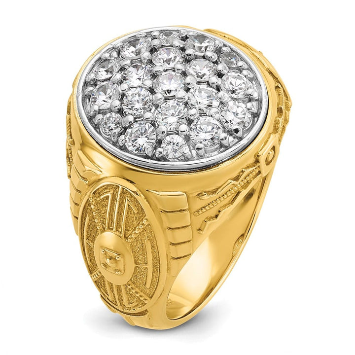 14k Two-Tone Gold I1 Quality Diamond Oval Cluster Men's Ring