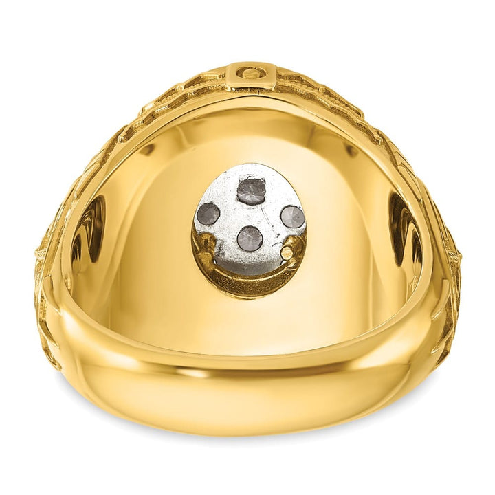 14k Two-Tone Gold I1 Quality Diamond Oval Cluster Men's Ring
