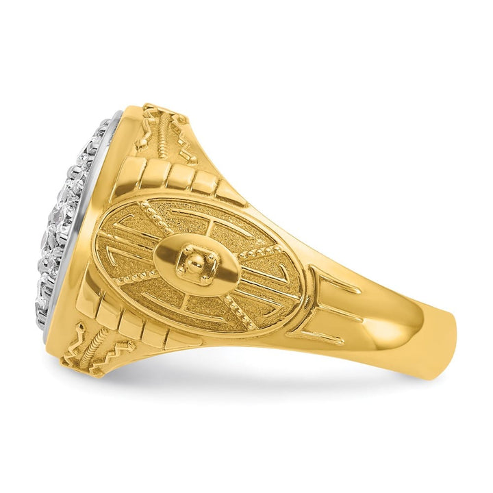 14k Two-Tone Gold I1 Quality Diamond Oval Cluster Men's Ring