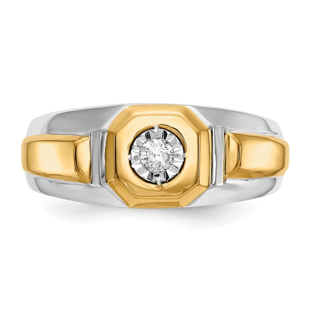 14k Two-Tone Gold IB Goodman 1/10 Carat Diamond Men's Ring