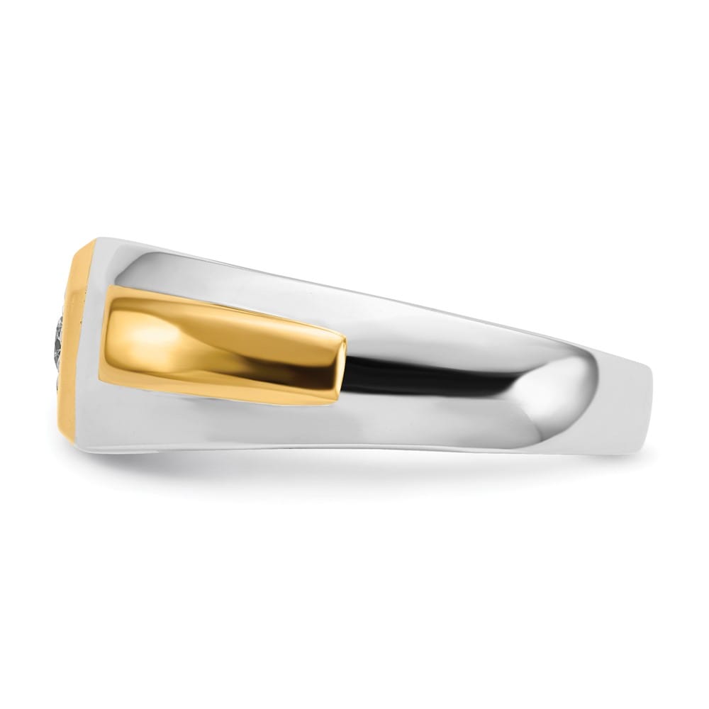 14k Two-Tone Gold IB Goodman 1/10 Carat Diamond Men's Ring