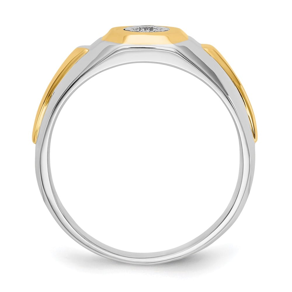 14k Two-Tone Gold IB Goodman 1/10 Carat Diamond Men's Ring