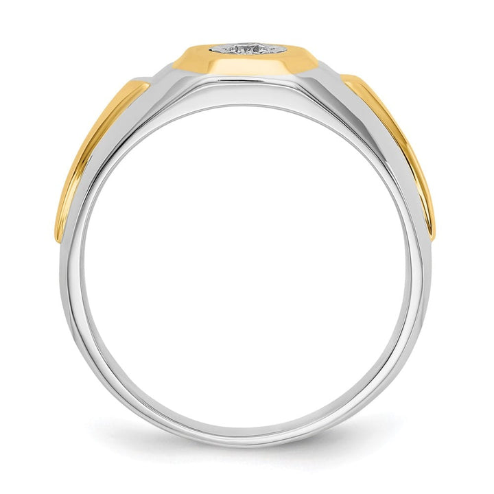 14k Two-Tone Gold IB Goodman 1/10 Carat Diamond Men's Ring