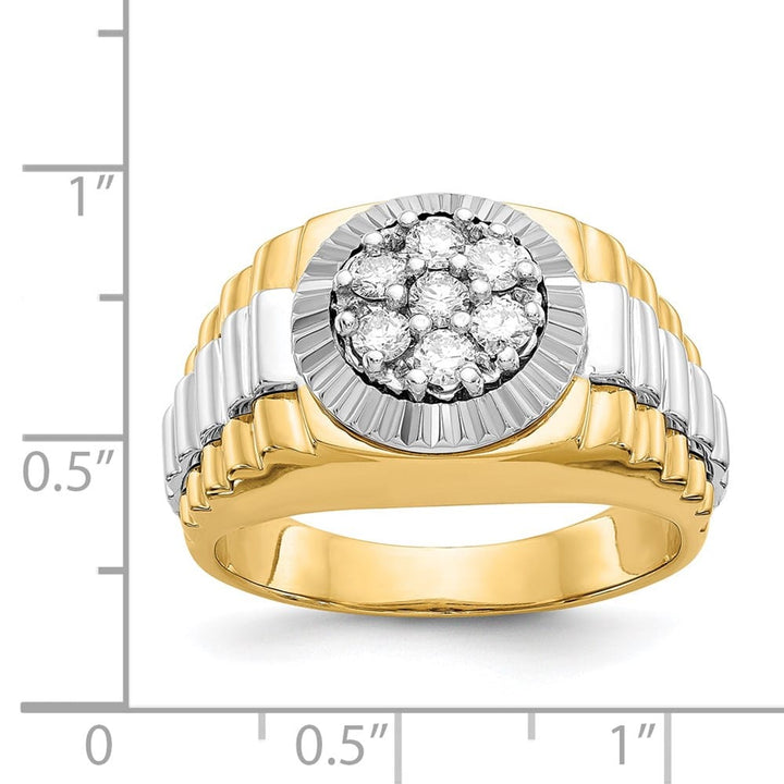 14k Two-Tone Gold IB Goodman 1/2 Carat I1 Diamond Cluster Men's Ring