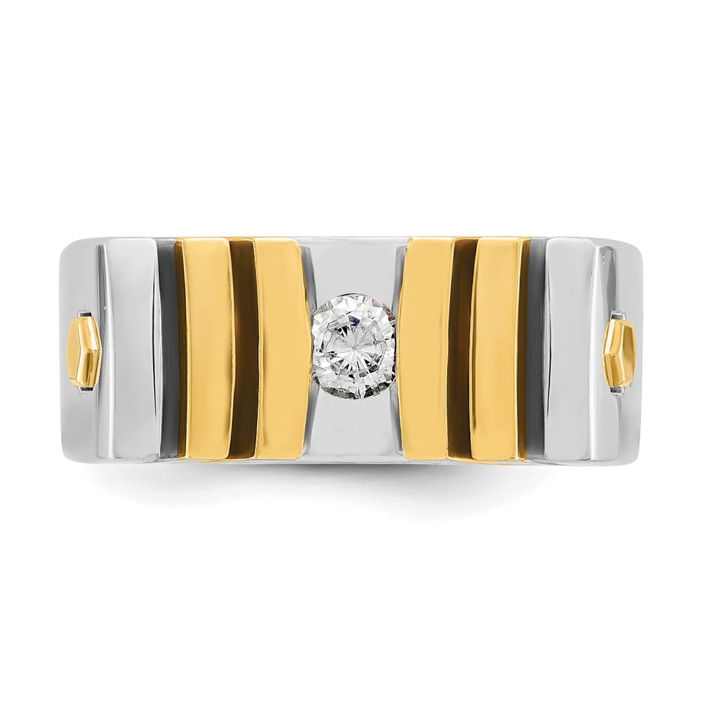 14k Two-Tone Gold IB Goodman 1/3 Carat Diamond Men's Ring