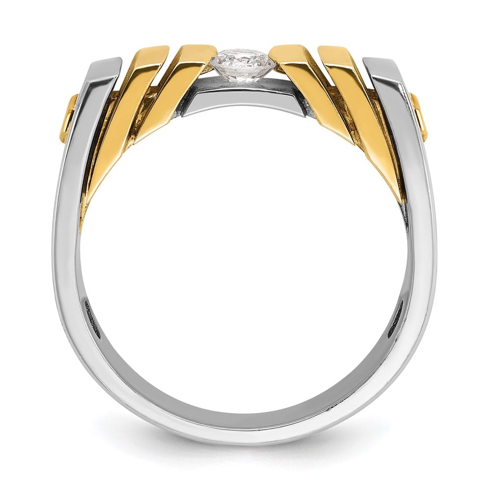 14k Two-Tone Gold IB Goodman 1/3 Carat Diamond Men's Ring
