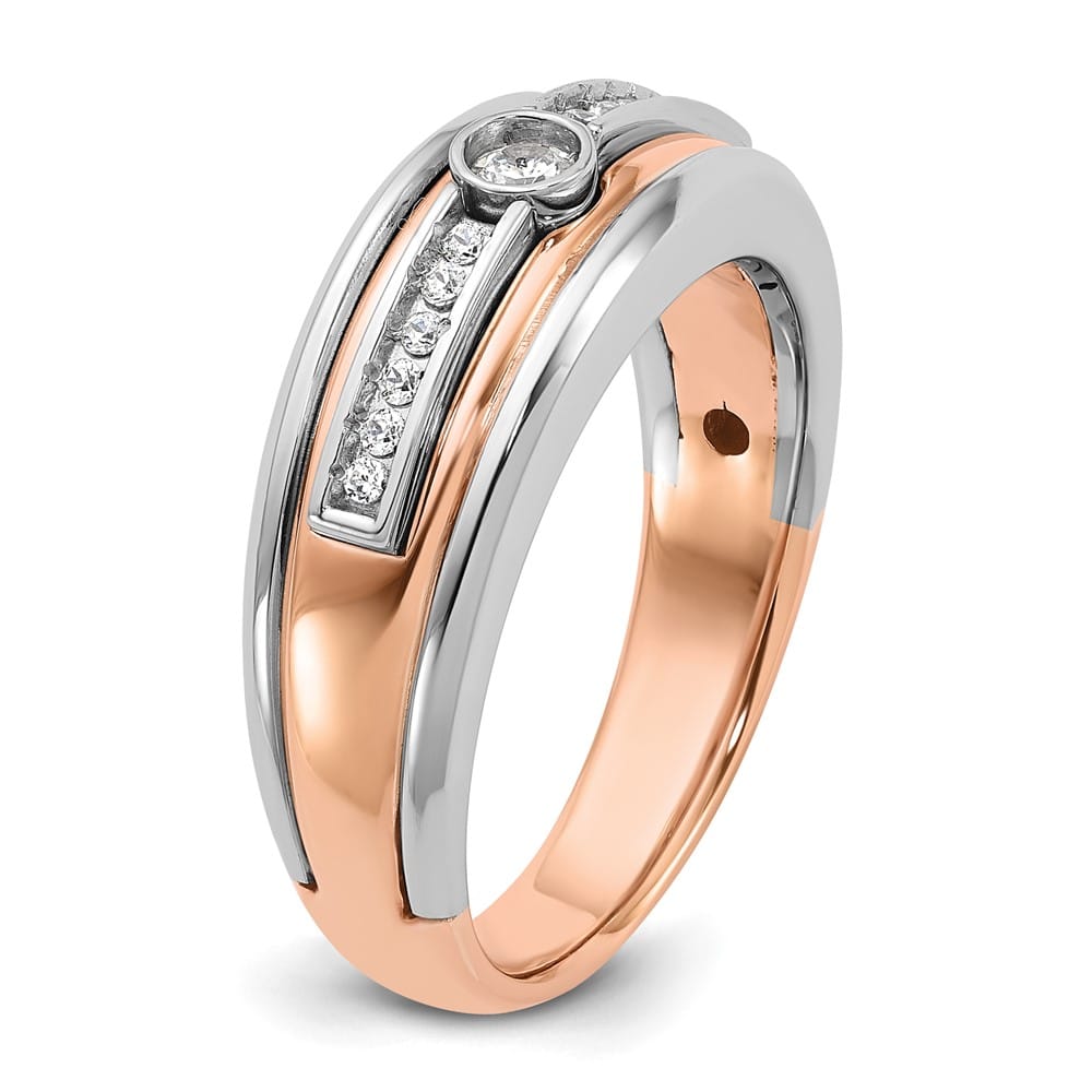 14k Two-Tone Gold IB Goodman 1/5 Carat Diamond Men's Ring