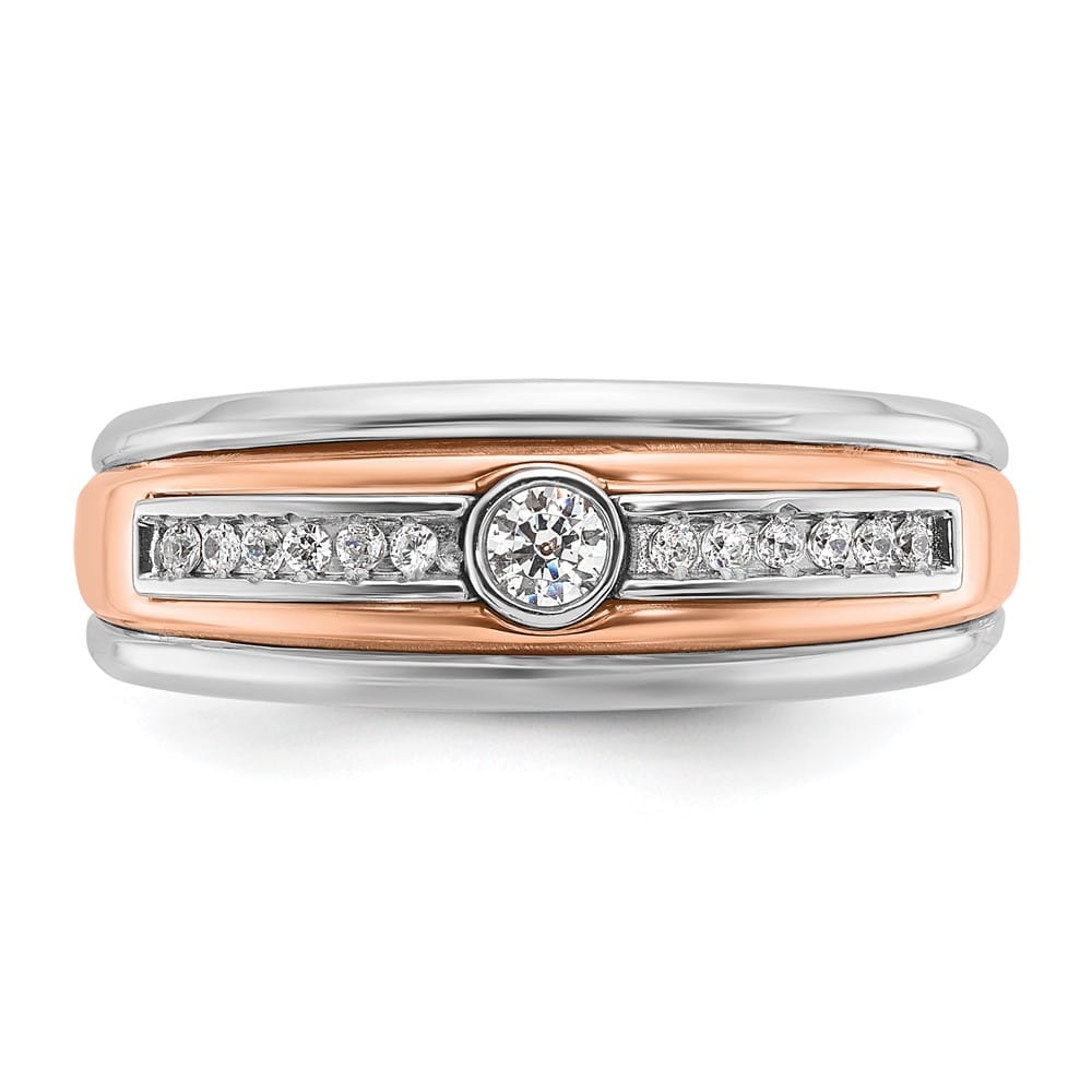 14k Two-Tone Gold IB Goodman 1/5 Carat Diamond Men's Ring