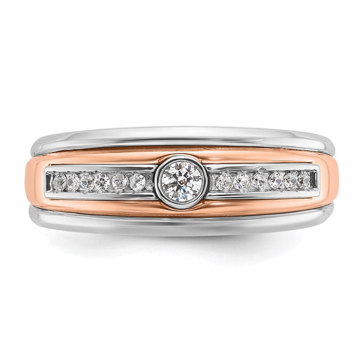 14k Two-Tone Gold IB Goodman 1/5 Carat Diamond Men's Ring