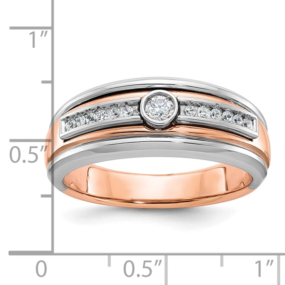 14k Two-Tone Gold IB Goodman 1/5 Carat Diamond Men's Ring