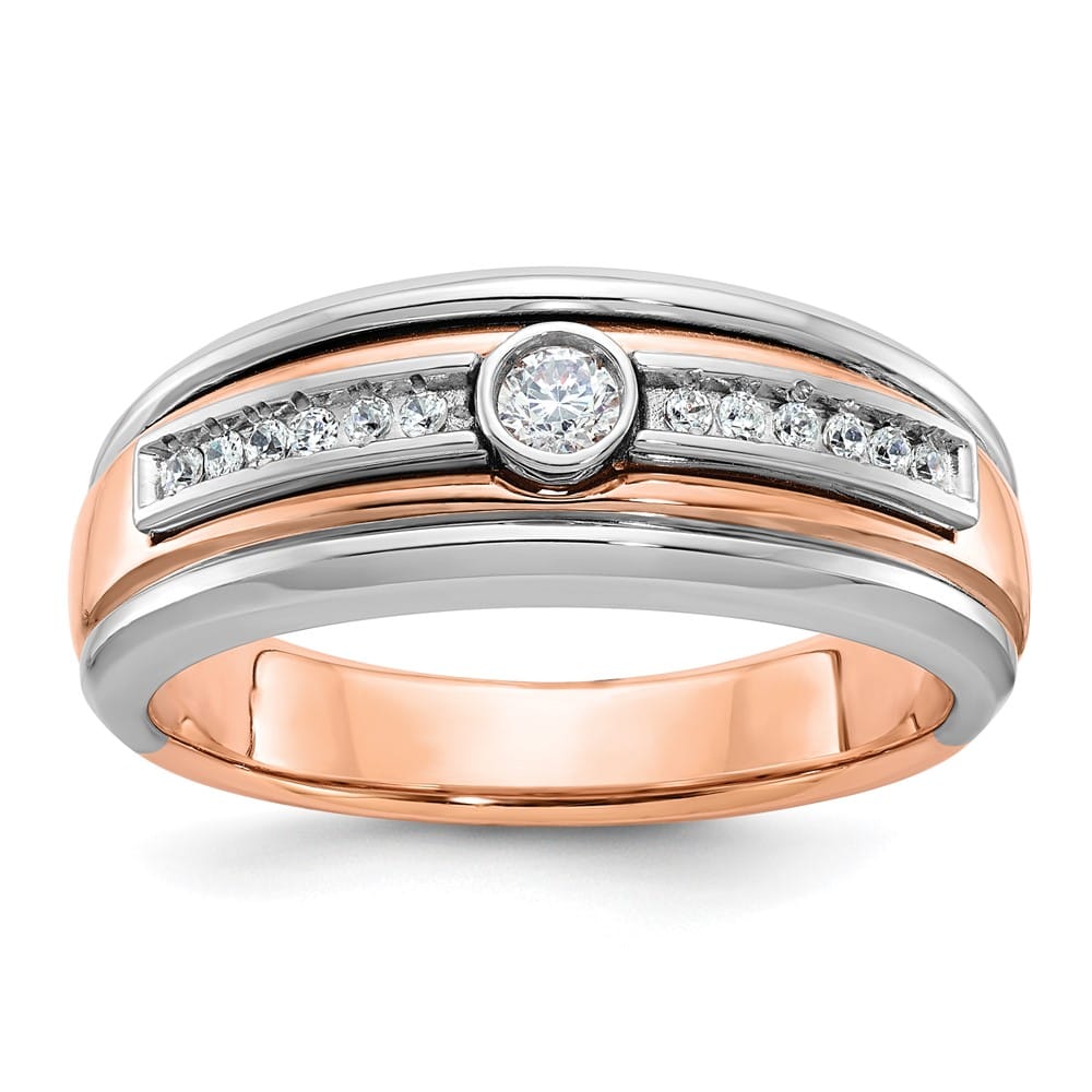 14k Two-Tone Gold IB Goodman 1/5 Carat Diamond Men's Ring