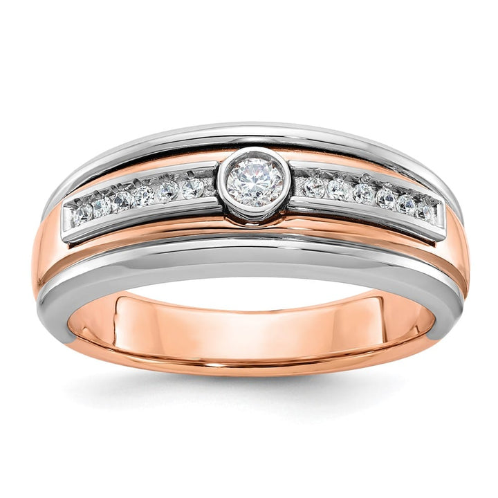 14k Two-Tone Gold IB Goodman 1/5 Carat Diamond Men's Ring