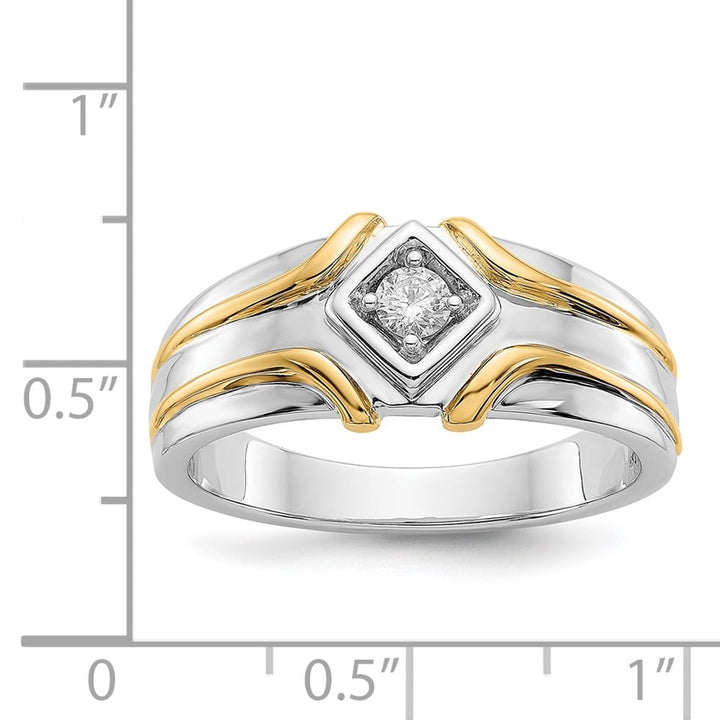14k Two-Tone Gold IB Goodman 1/6 Carat Diamond Men's Ring