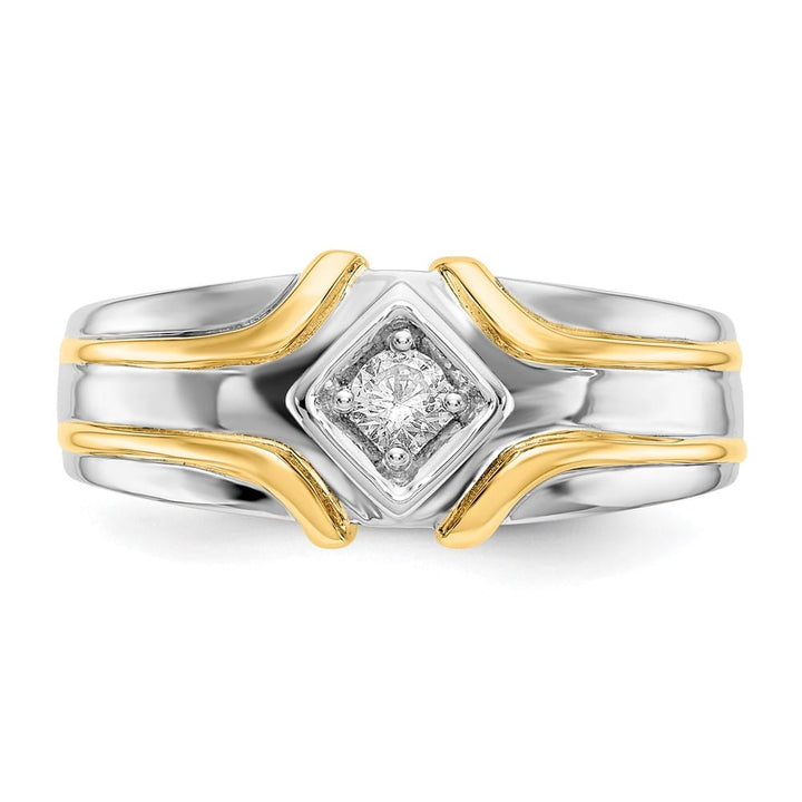 14k Two-Tone Gold IB Goodman 1/6 Carat Diamond Men's Ring