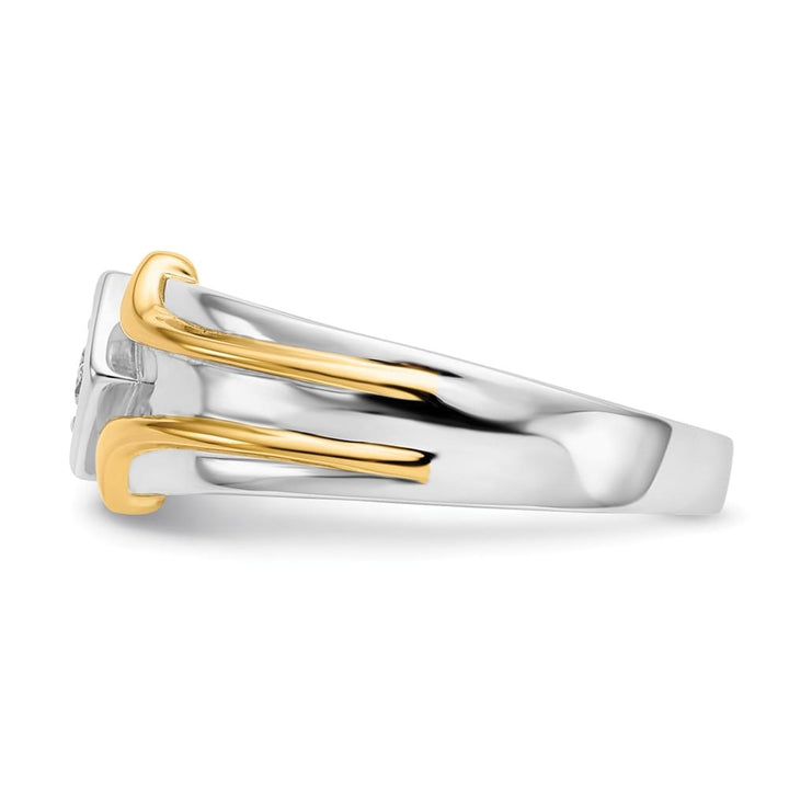 14k Two-Tone Gold IB Goodman 1/6 Carat Diamond Men's Ring