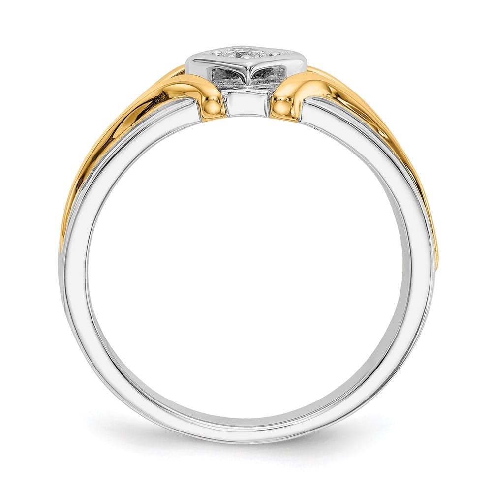 14k Two-Tone Gold IB Goodman 1/6 Carat Diamond Men's Ring