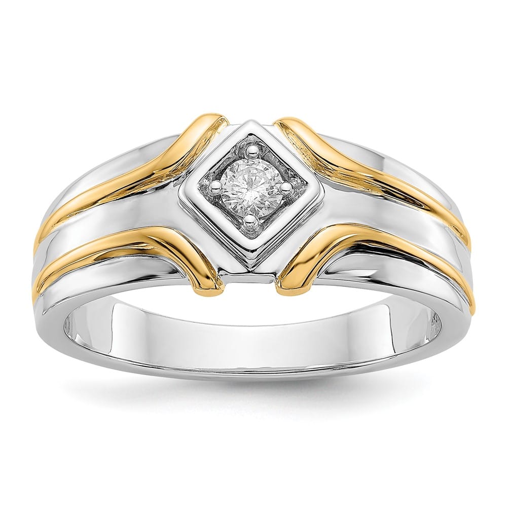 14k Two-Tone Gold IB Goodman 1/6 Carat Diamond Men's Ring