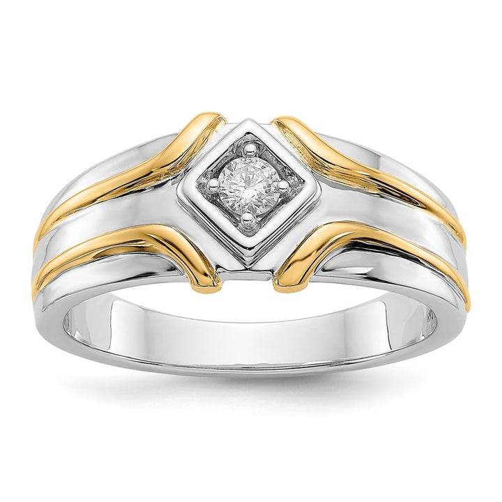 14k Two-Tone Gold IB Goodman 1/6 Carat Diamond Men's Ring