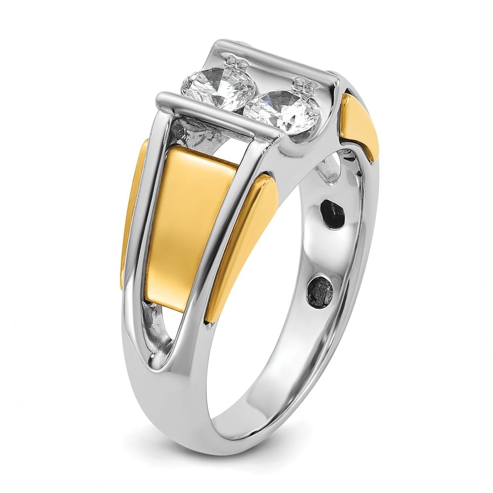 14k Two-Tone Gold IB Goodman 3/4 Carat Diamond Men's Ring