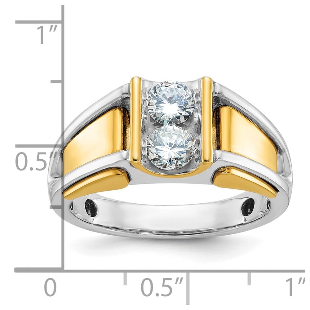 14k Two-Tone Gold IB Goodman 3/4 Carat Diamond Men's Ring