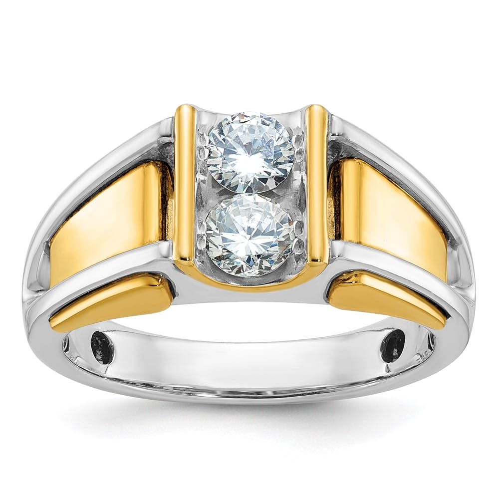 14k Two-Tone Gold IB Goodman 3/4 Carat Diamond Men's Ring