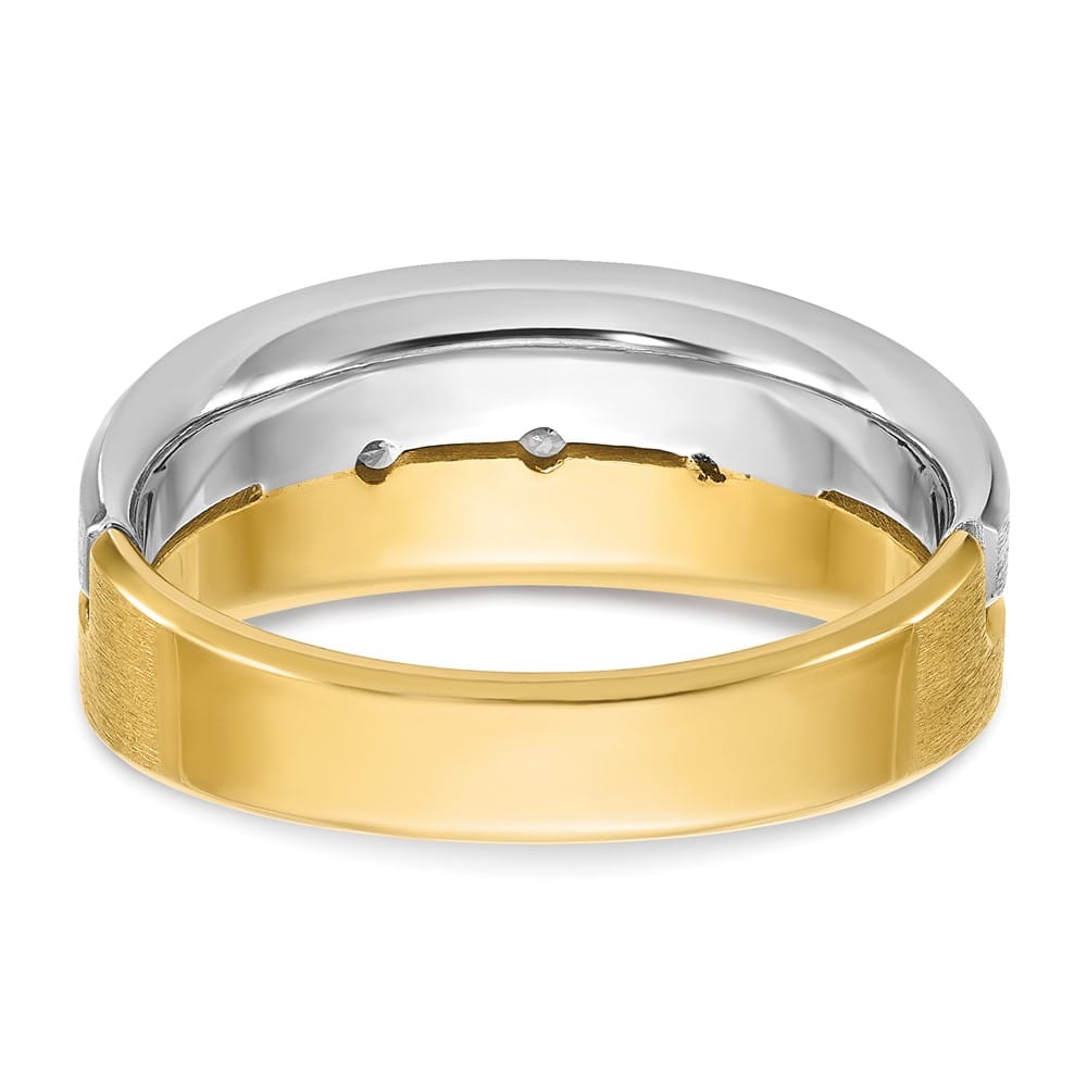 14k Two-Tone Gold IB Goodman Diamond 3-Stone Men's Ring