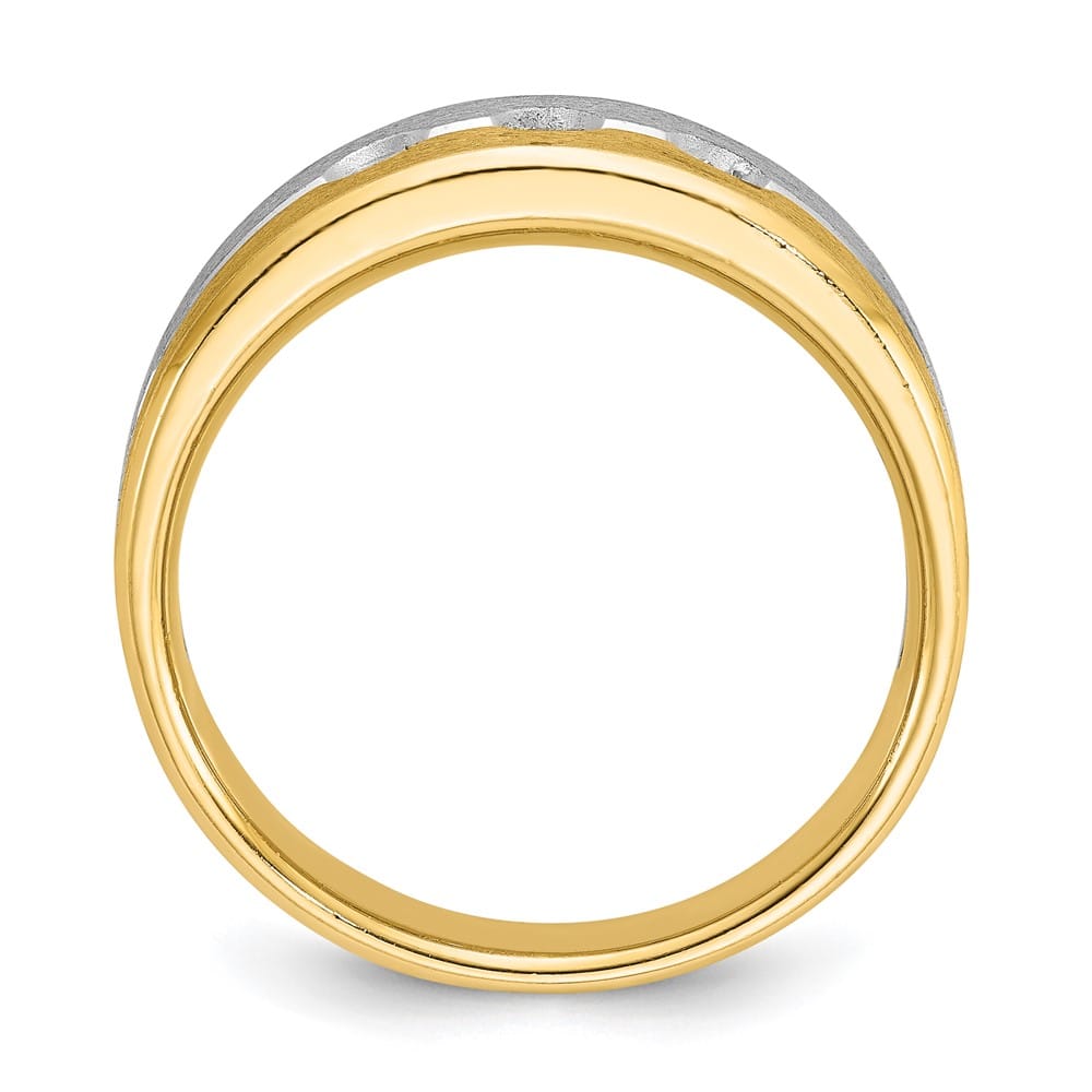 14k Two-Tone Gold IB Goodman Diamond 3-Stone Men's Ring