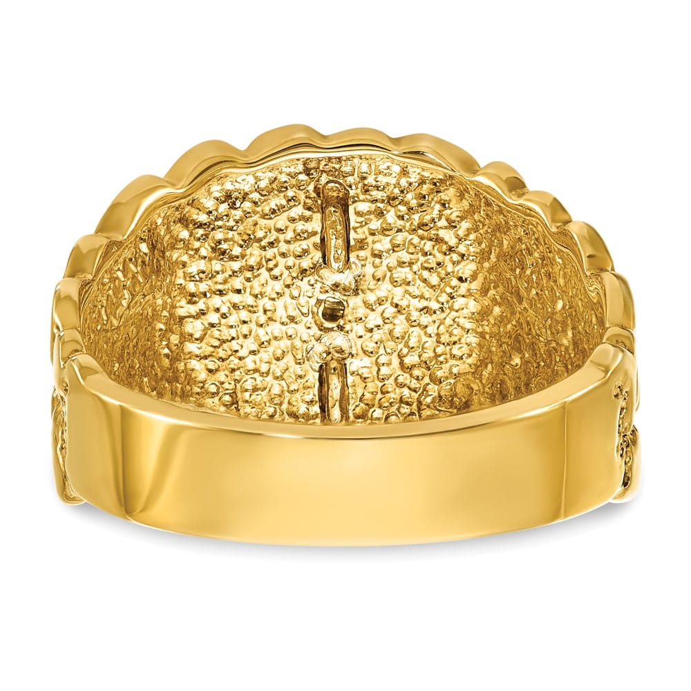 14k Two-Tone Gold IB Goodman Diamond Blue Lodge Master Men's Ring
