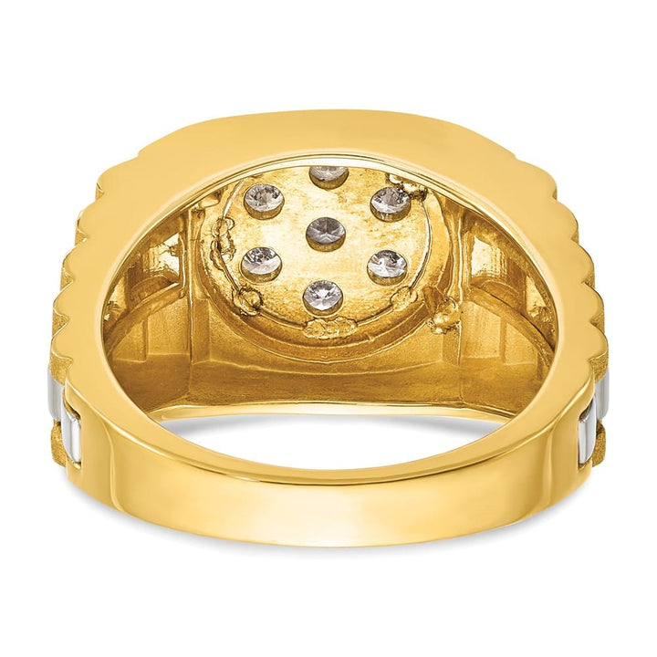 14k Two-Tone Gold IB Goodman I1 Quality Diamond Cluster Men's Ring
