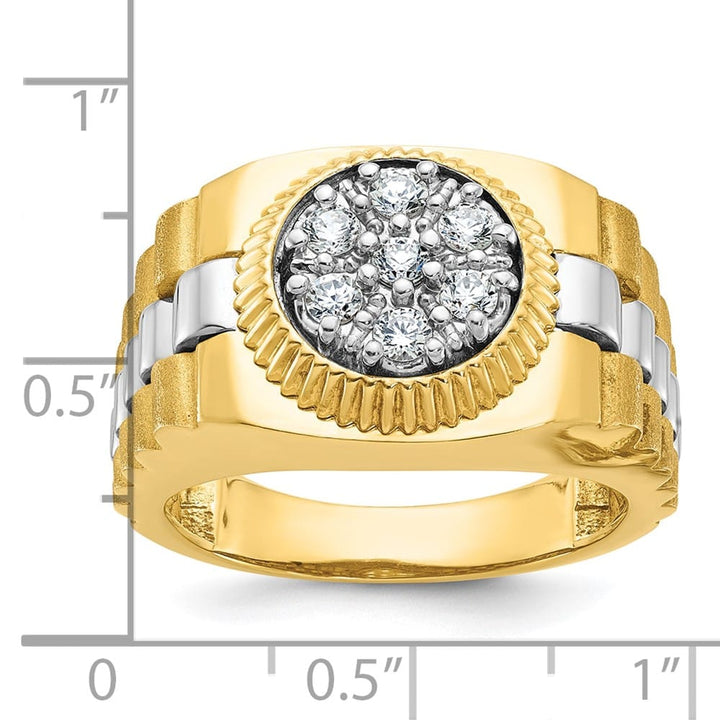 14k Two-Tone Gold IB Goodman I1 Quality Diamond Cluster Men's Ring