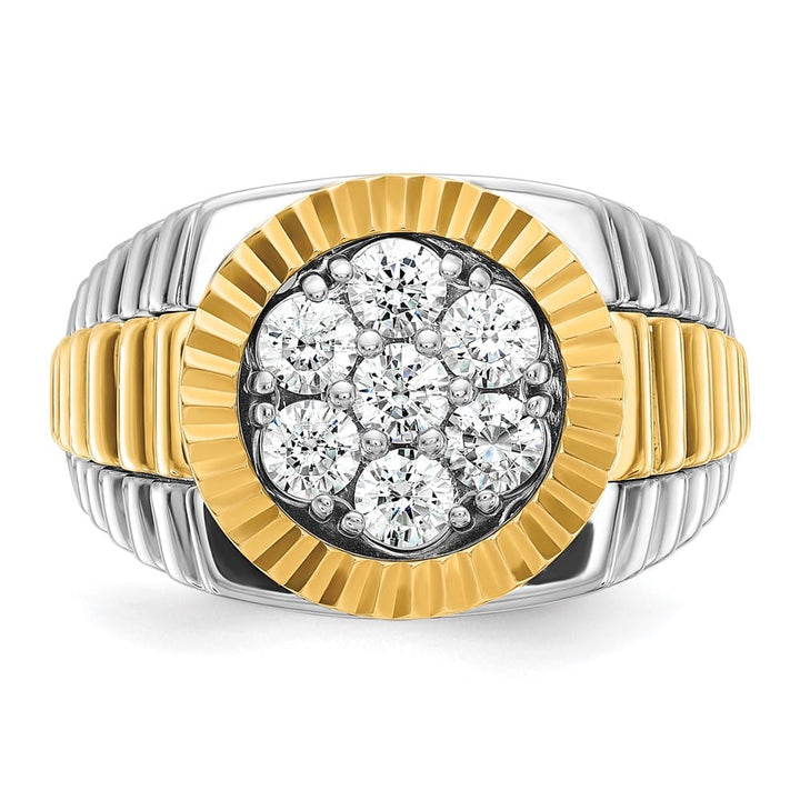 14k Two-Tone Gold IB Goodman I1 Quality Diamond Round Men's Ring